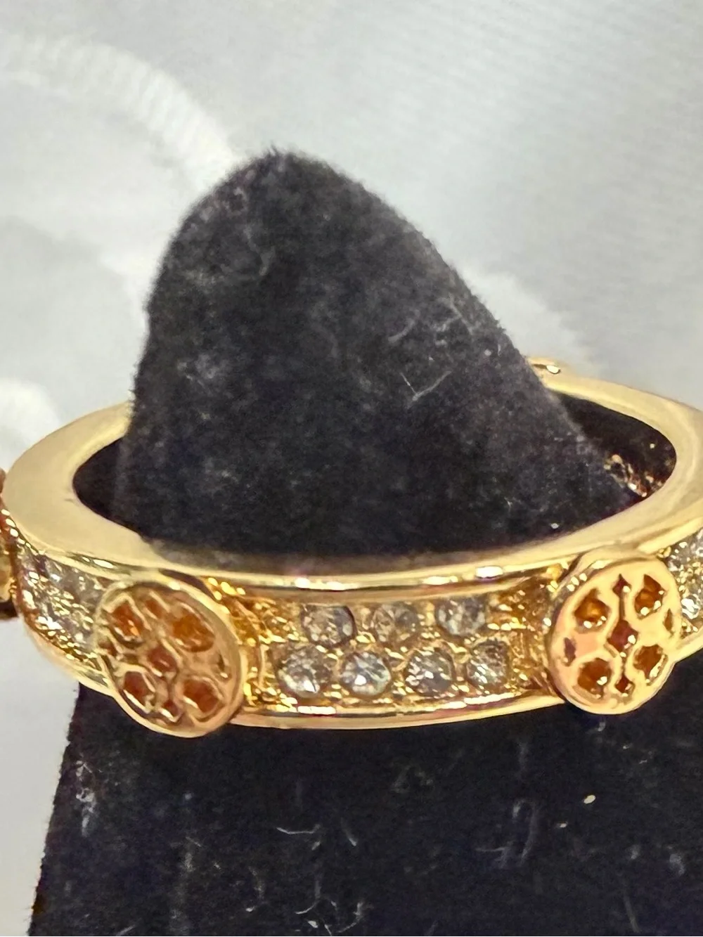 Tory Burch Rose Gold Crystal Pavé Logo Band new size 6.5